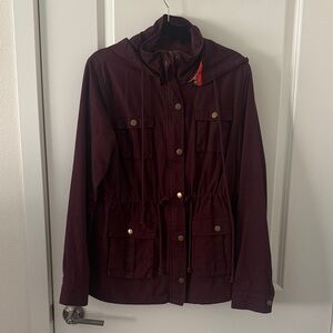 Market & Spruce Deep Burgundy Utility Jacket